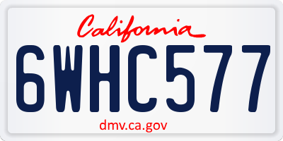 CA license plate 6WHC577