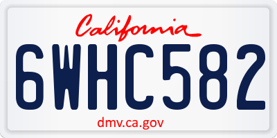 CA license plate 6WHC582