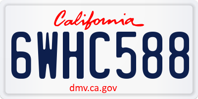 CA license plate 6WHC588