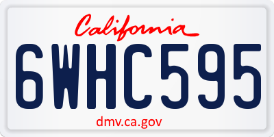 CA license plate 6WHC595