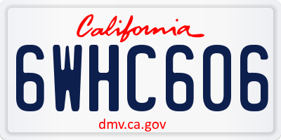 CA license plate 6WHC606