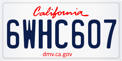 CA license plate 6WHC607
