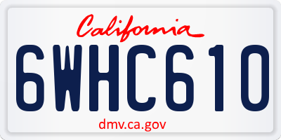CA license plate 6WHC610