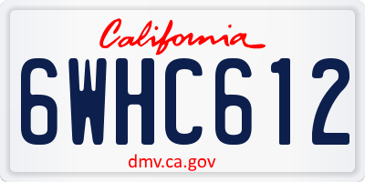 CA license plate 6WHC612