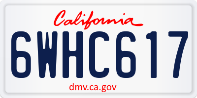 CA license plate 6WHC617