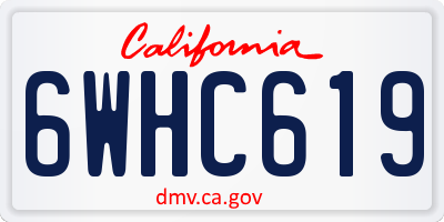 CA license plate 6WHC619