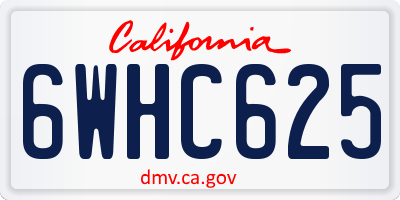 CA license plate 6WHC625