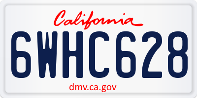 CA license plate 6WHC628