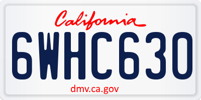 CA license plate 6WHC630