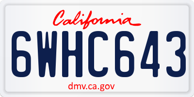 CA license plate 6WHC643