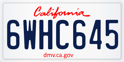 CA license plate 6WHC645