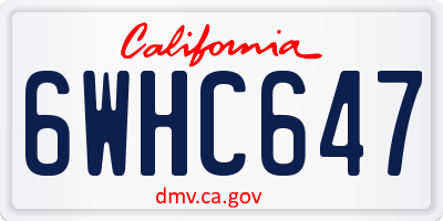 CA license plate 6WHC647