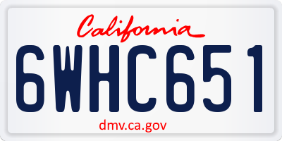 CA license plate 6WHC651