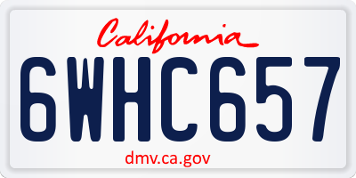 CA license plate 6WHC657