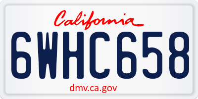 CA license plate 6WHC658
