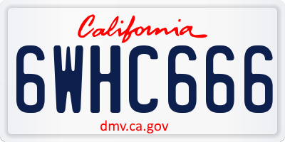CA license plate 6WHC666