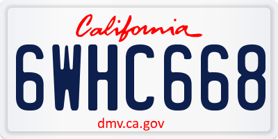 CA license plate 6WHC668