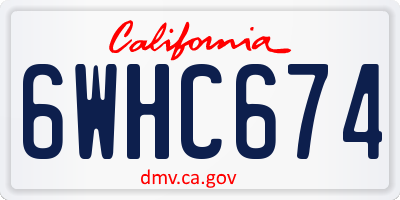 CA license plate 6WHC674