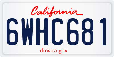 CA license plate 6WHC681