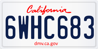 CA license plate 6WHC683