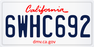 CA license plate 6WHC692