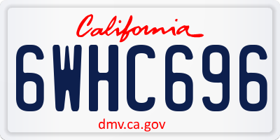 CA license plate 6WHC696