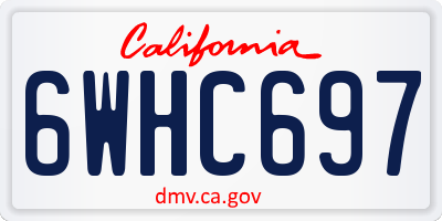 CA license plate 6WHC697
