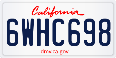 CA license plate 6WHC698