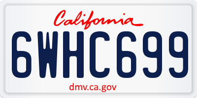 CA license plate 6WHC699