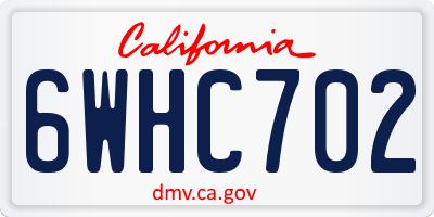 CA license plate 6WHC702