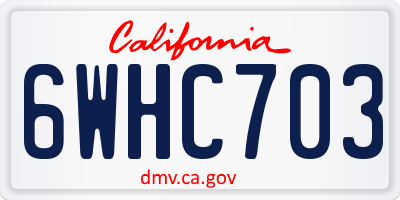 CA license plate 6WHC703