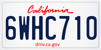 CA license plate 6WHC710