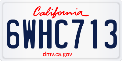 CA license plate 6WHC713