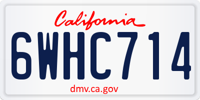 CA license plate 6WHC714