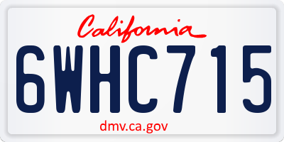 CA license plate 6WHC715