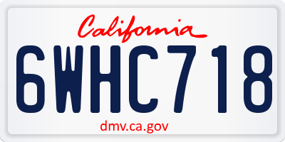 CA license plate 6WHC718