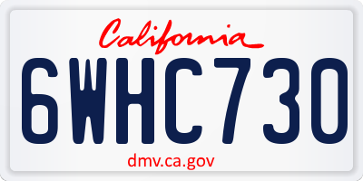 CA license plate 6WHC730