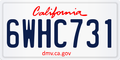 CA license plate 6WHC731