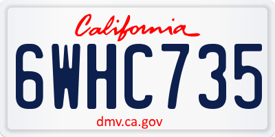 CA license plate 6WHC735
