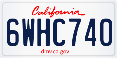 CA license plate 6WHC740