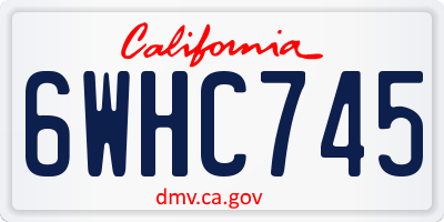 CA license plate 6WHC745