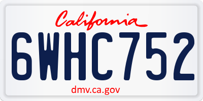 CA license plate 6WHC752