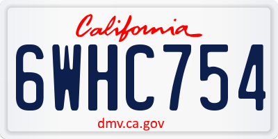 CA license plate 6WHC754