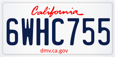 CA license plate 6WHC755
