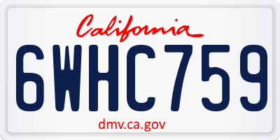 CA license plate 6WHC759