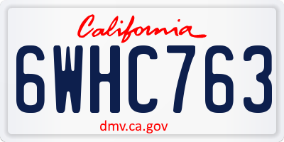 CA license plate 6WHC763