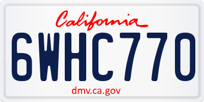 CA license plate 6WHC770