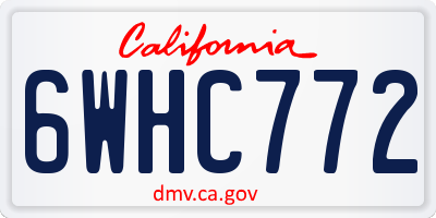 CA license plate 6WHC772