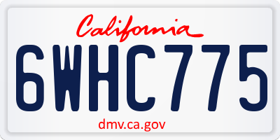 CA license plate 6WHC775