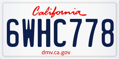 CA license plate 6WHC778